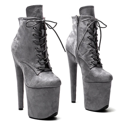 20CM/8inches suede upper Pole dancing  High Heel platform boot Ankle Boots y  Stripper Shoes women boots 2B