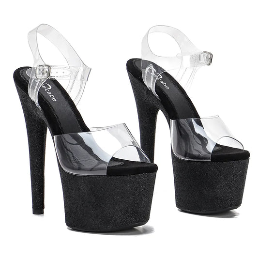 17cm/7Inch  Glitter platform and Heels sandals shoe high heel platform pole dance shoes