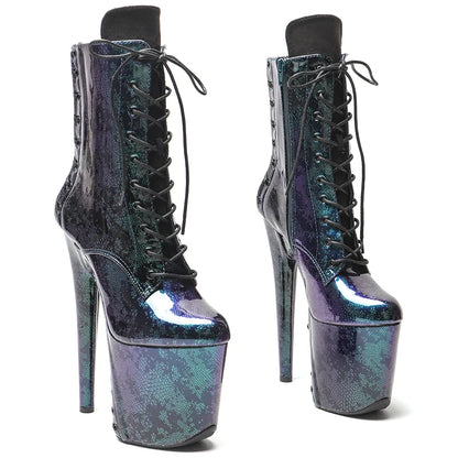20CM/8Inch PU Upper Women's Platform   party High Heels Shoes Pole Dancing boot