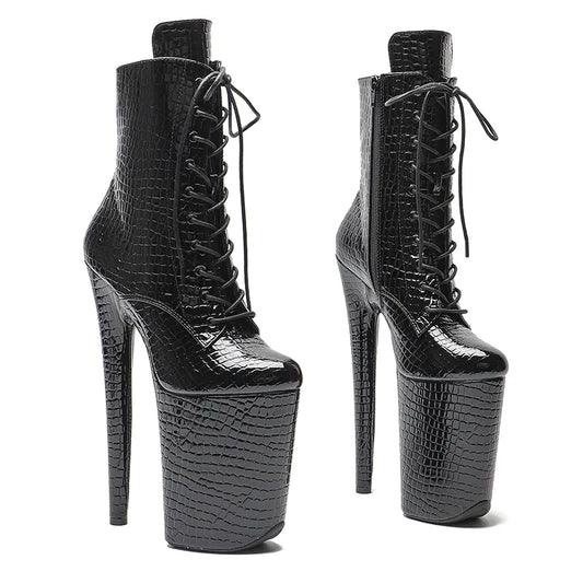 23CM/9inches Shiny PU Upper Pole Dance Shoes High Heels Platform Ankle Boot Pole Dance Boot