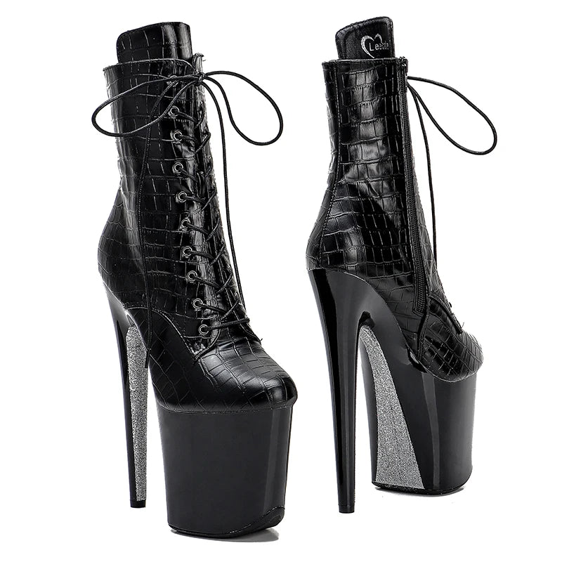 20CM/8inches Pole dancing shoes High Heel platform Boots closed toe Pole Dance boots