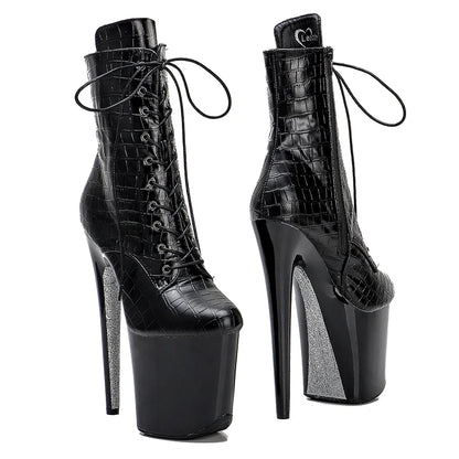 20CM/8inches Pole dancing shoes High Heel platform Boots closed toe Pole Dance boots