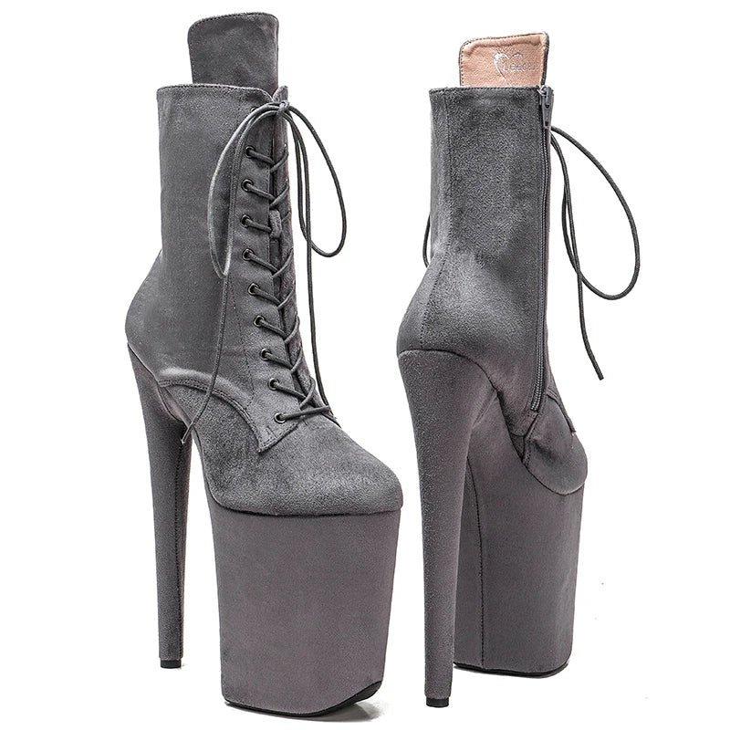 23CM/9inches Suede upper  y boots  High Heels Platform Pole Dance shoes