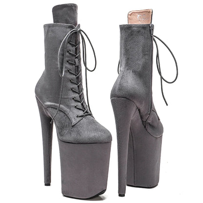 23CM/9inches Suede upper  y boots  High Heels Platform Pole Dance shoes
