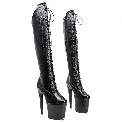 20CM/8inches Pole dancing shoes High Heel platform Boots closed toe Pole Dance boots