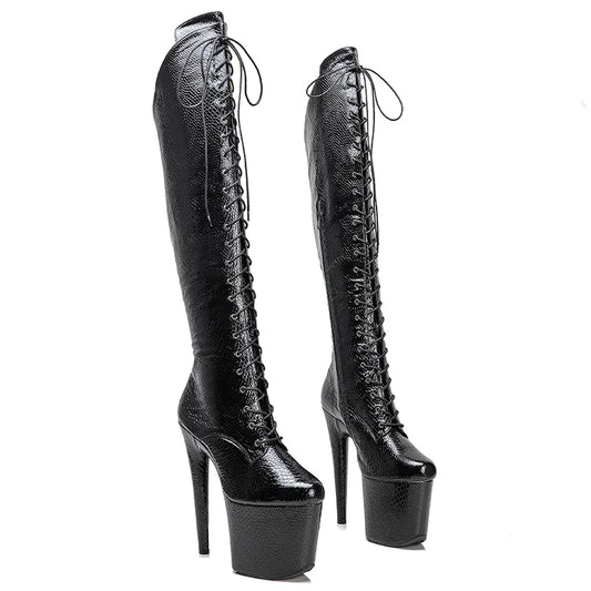 20CM/8inches Pole dancing shoes High Heel platform Boots closed toe Pole Dance boots