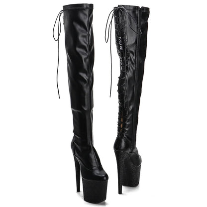 20CM/8inches Matte PU Pole dancing platform Pole Dance boots