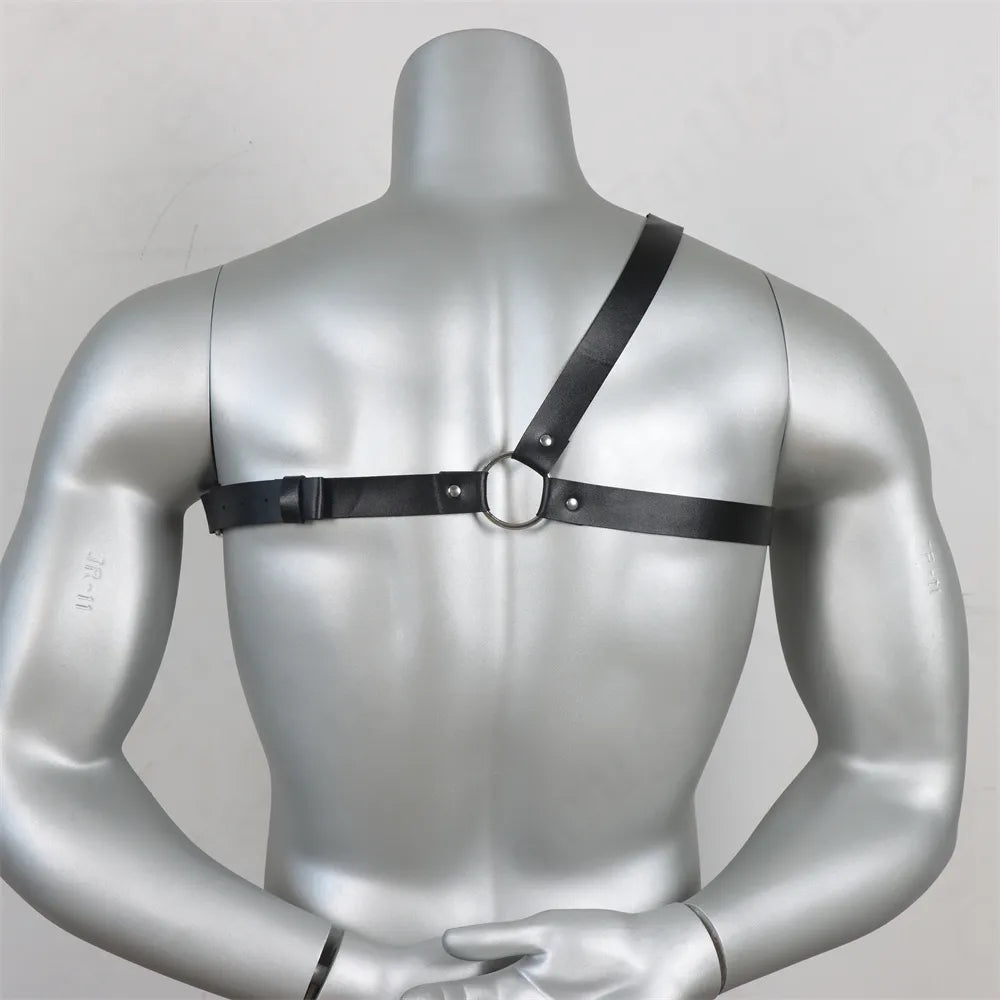 Gothic Exotic Punk Body Chest Harness Mens Leather Top  Gay  Underwear  Man Rave Accessories Male  Tanks
