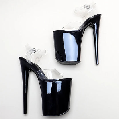 9inches Black Platform Shoes y Dance Shoes 23 CM High Heels Sandals Pole Dance shoes