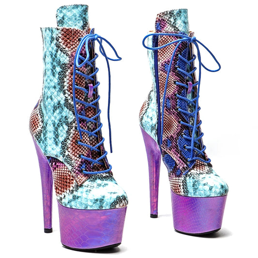 17CM/7inches  color matching Pole dancing shoes High Heel platform Boots Ankle Boots y  Stripper Shoes 3B