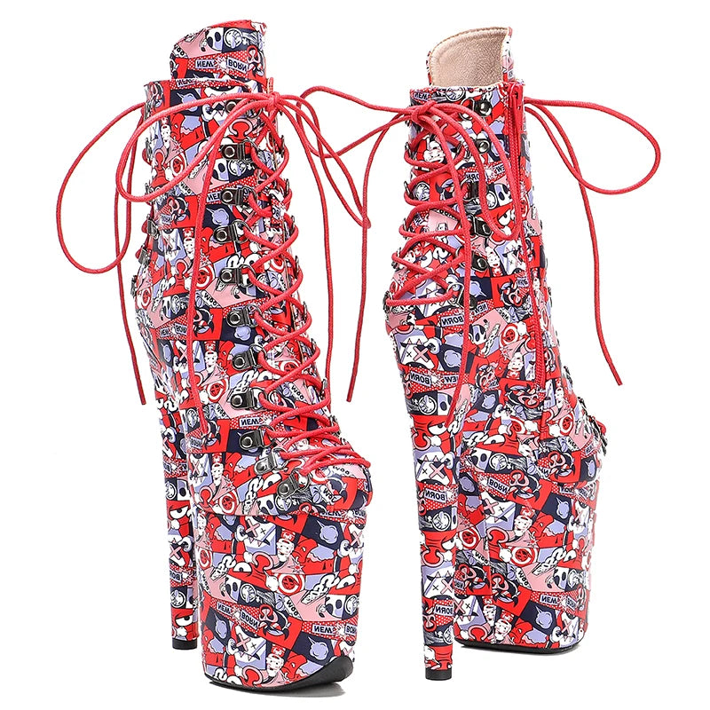 20CM/8inches Pu Upper   Pole dancing platform Pole Dance boots