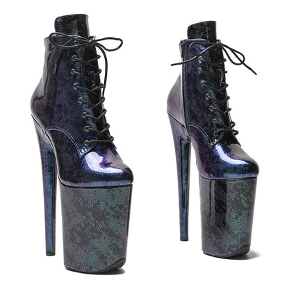 23CM/9inches PU upper y Short Boots Nightclub  Stiletto Pumps Side Zipper High Heels Women's Party Shoes 2B