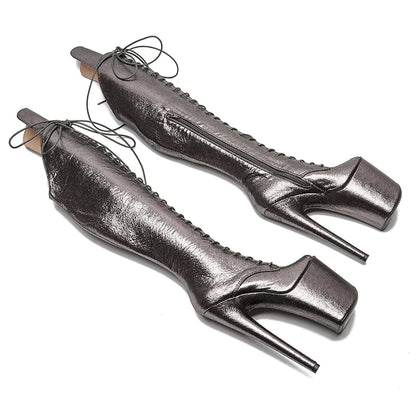 20CM/8inches Women New  Extreme High Heel pole  Dancing Stripper Shoes y Platform  knee high boots 5B