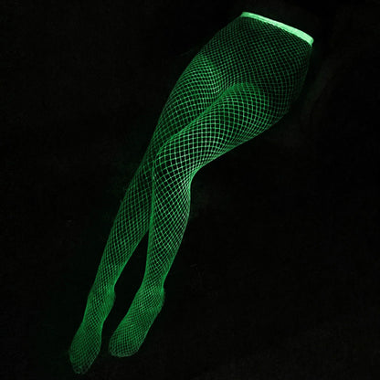 Glow in The Dark Fishnet  Bodysuit Women  Lingerie Open Crotch Bodystockings Party Club Luminous  Clothes