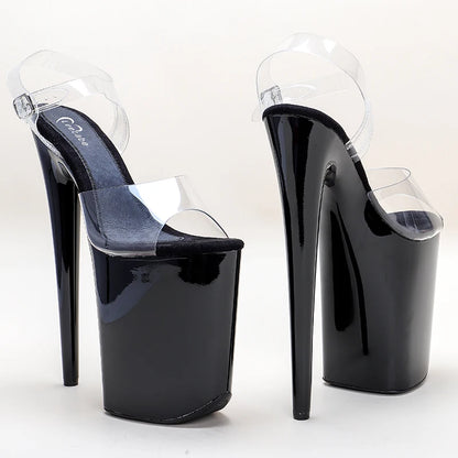 9inches Black Platform Shoes y Dance Shoes 23 CM High Heels Sandals Pole Dance shoes