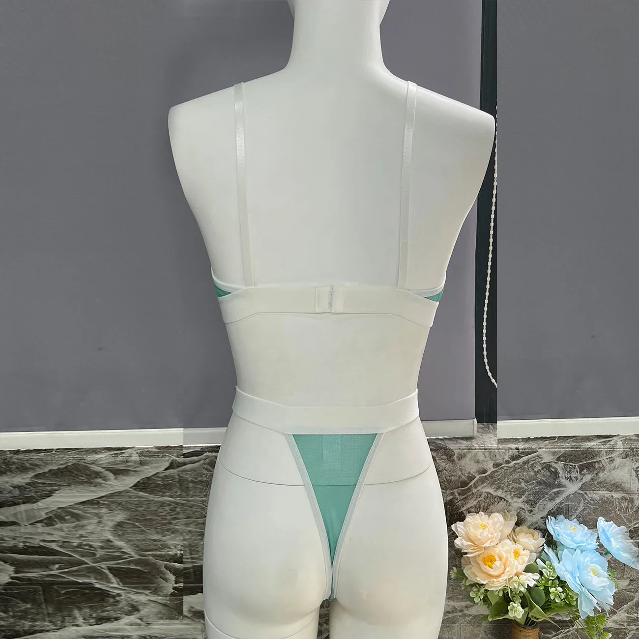 Ellolace Sexual Lingerie Woman Erotic See Through Underwear Without Censorship Fantasy Costumes Patchwork Bilizna Sexy Outfit