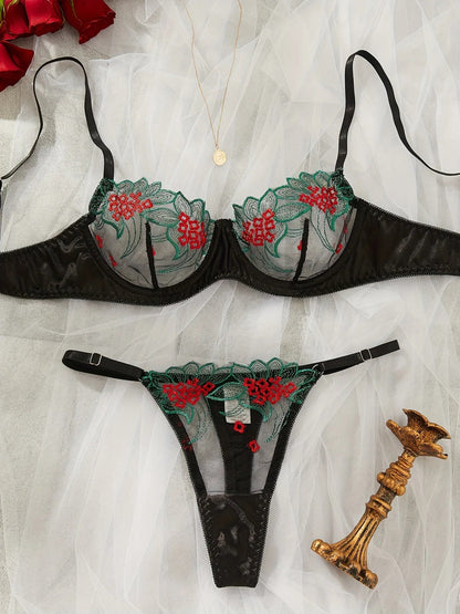 Ellolace Fancy Lingerie Floral Lace Bra Set Bilizna Luxury Well-Looking Underwear Sexy Erotic Fairy Fine Lace Exotic Sets