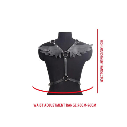 Angel Wings Harness Women Set  PU Leather Garter Belt Gothic Suspender Body  Waist Thigh Strap y Lingerie Cage
