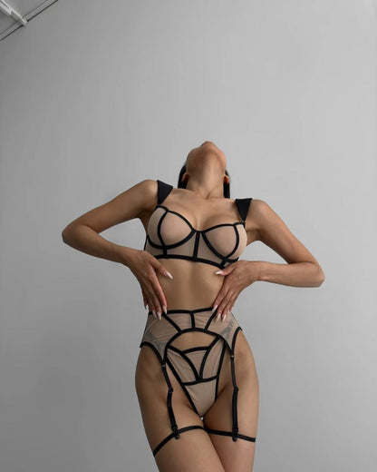 Ellolace Erotic Outfits Naked Lingerie Sexy Costume Body Color Skin Sexy Fantasy Women Uncensored Transparent French Underwear