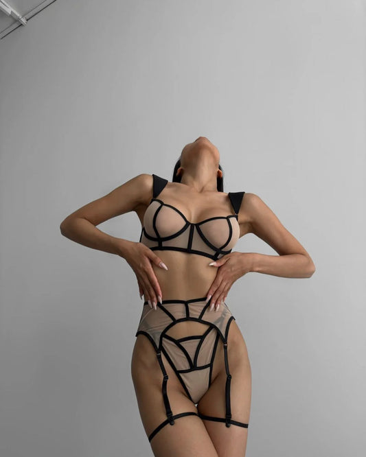Ellolace Erotic Outfits Naked Lingerie Sexy Costume Body Color Skin Sexy Fantasy Women Uncensored Transparent French Underwear