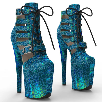 20CM/8inches holography PU Upper  Fashion Trend Platform Ankle Boot Pole Dance Boot