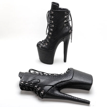 20CM/8inches Snake Upper  Pole dancing shoes High Heel platform Pole Dance boot