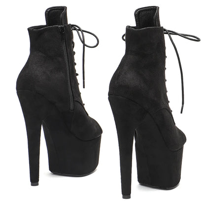 17CM/7Inch suede upper Women's Platform boots  party High Heels Shoes Pole Dance shoes ankle boots 2B
