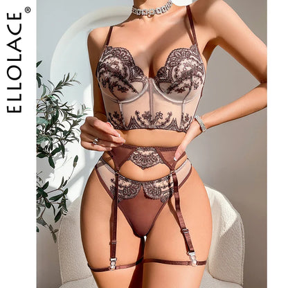 Ellolace Fancy Lingerie Seductive Delicate Underwear Vintage Sexy Outfits For Woman Onlyfans French Bra Set Ensemble Intimate