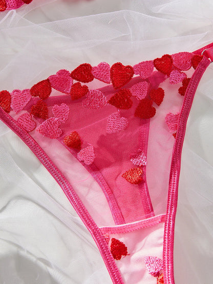 Ellolace Fantasy Lingerie Erotic Outfit Love Embroidery Lace Romantic Sexy Costume Transparent Bra Fancy Seamless Underwear
