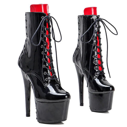 Newest 17CM/7inches Pole dance boot with denim High Heel platform Boots closed toe  Pole Dance boot