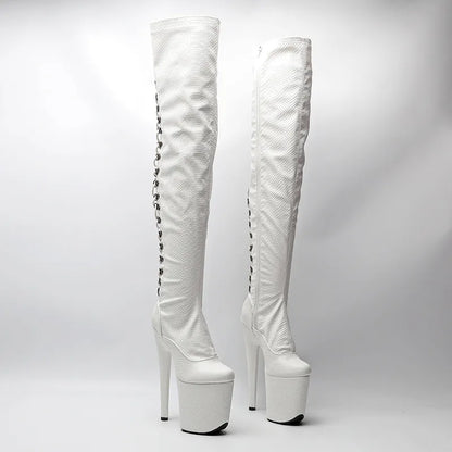 20CM/8inches  Women New Design  Extreme High Heel   Lap Dancing Stripper Shoes Platform Lace-up 5B