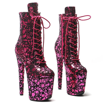 Newest 20CM/8CM PU Upper Fashion trend  Pole dancing shoes High Heel platform Boots  Pole Dancing boot