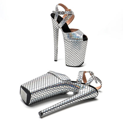 23CM/9inches PVC upper  Platform y  High Heels Sandals Models Catwalk Show Pole Dance shoes 1B