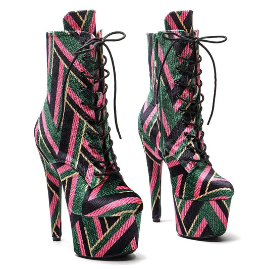 17CM/7inches ankle boots  fashion Models Catwalk Show  platform boot party  shoes Pole Dance boot 3B