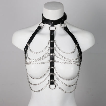 Gay Women  PU Leather Harness Men's Lingerie Adjustable Body Punk Style Belts   Harajuku Garter For