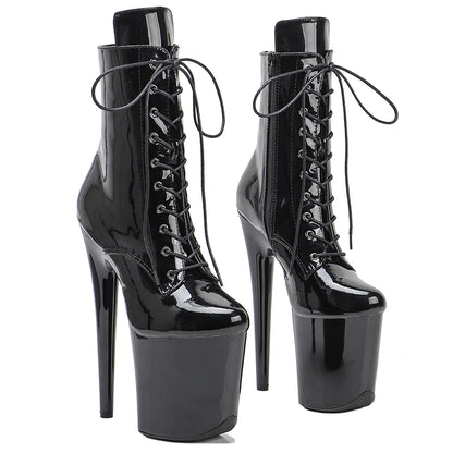 20CM/8inches patent leather  pole dancing stiletto heels Models Catwalk Show  High Heel platform  boot 3K