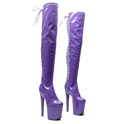 20CM/8inches platform Boots  Knee High Boots For Women  Chunky Platform High Boots Party Shoes Ladies 5B