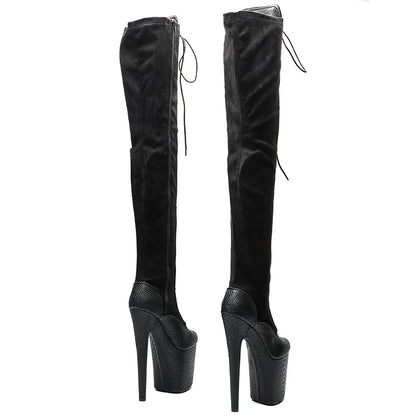 20CM/8inches Women New Design y Extreme High Heel   Lap Dancing Stripper Shoes Platform Lace-up  5B