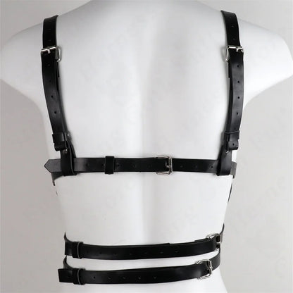 PU Leather Harness Body Set Women Gothic Lingerie Body  Goth Corset Suspender Waist Leg Garters Rave Clothes