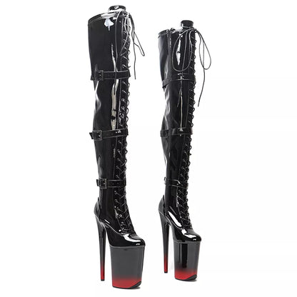 23CM/9inches patern leather Women New Design y Extreme High Heel   Lap Dancing Stripper Shoes Platform boot 5K