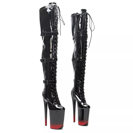 23CM/9inches patern leather Women New Design y Extreme High Heel   Lap Dancing Stripper Shoes Platform boot 5K