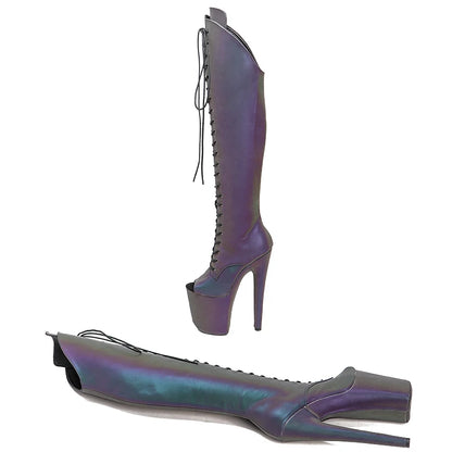 20CM/8Inch PU Upper  Platform disco party High Heels Shoes Pole Dance boot