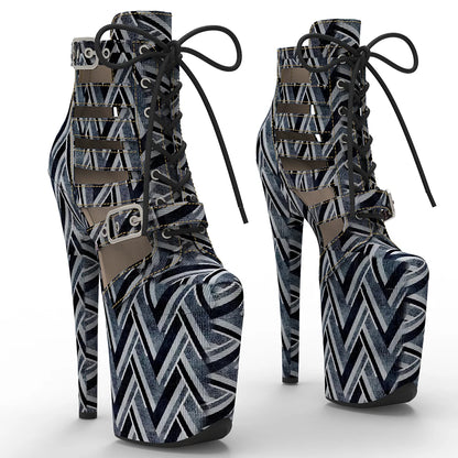 20CM/8inches colorful  PU  Upper   Fashion trend   platform Pole Dance boot