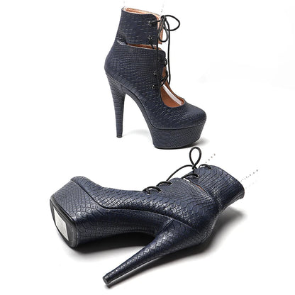 15CM/6Inch Ankle Boots y  Stripper Shoes Women Pole Dance Models Catwalk Show High Heels 2B