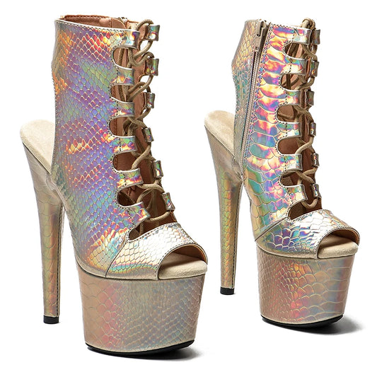 17CM/7inches Pole dancing shoes Models Catwalk Show High Heel platform  boot Women Boots 2B