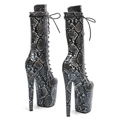 Snake 20CM/8inches Pole dancing shoes High Heel platform Boots closed toe Pole Dance boots