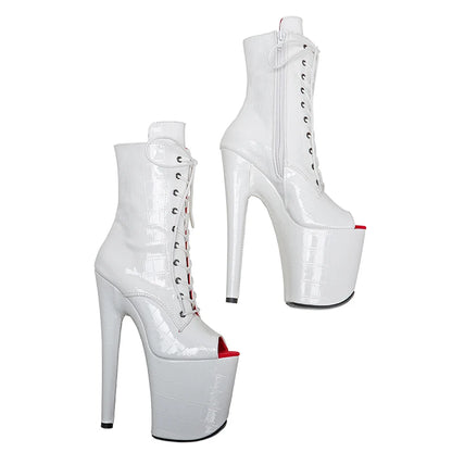 20CM/8inches Pole dancing shoes High Heel platform Boots Open toe Pole Dance boots
