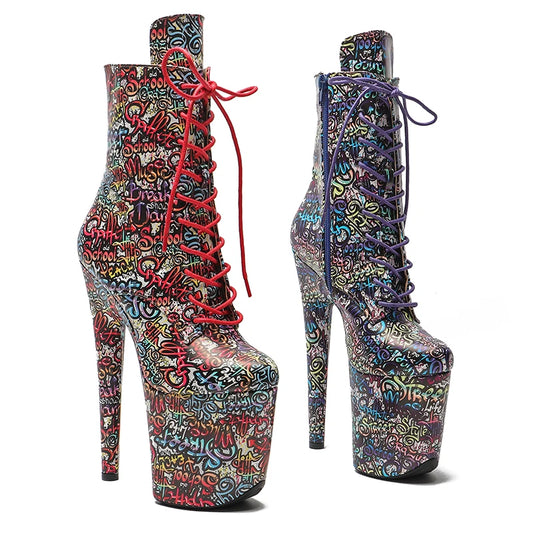 20CM/8inches PU Upper  young trend fashion shoes  High Heel platform Pole Dance boot