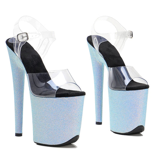 20cm/8inches PVC   upper  fashion y  platform sandals  high heel sandals  Sequins pole dance shoes 1B