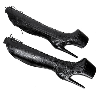 20CM/8inches Pole dancing shoes High Heel platform Boots closed toe Pole Dance boots